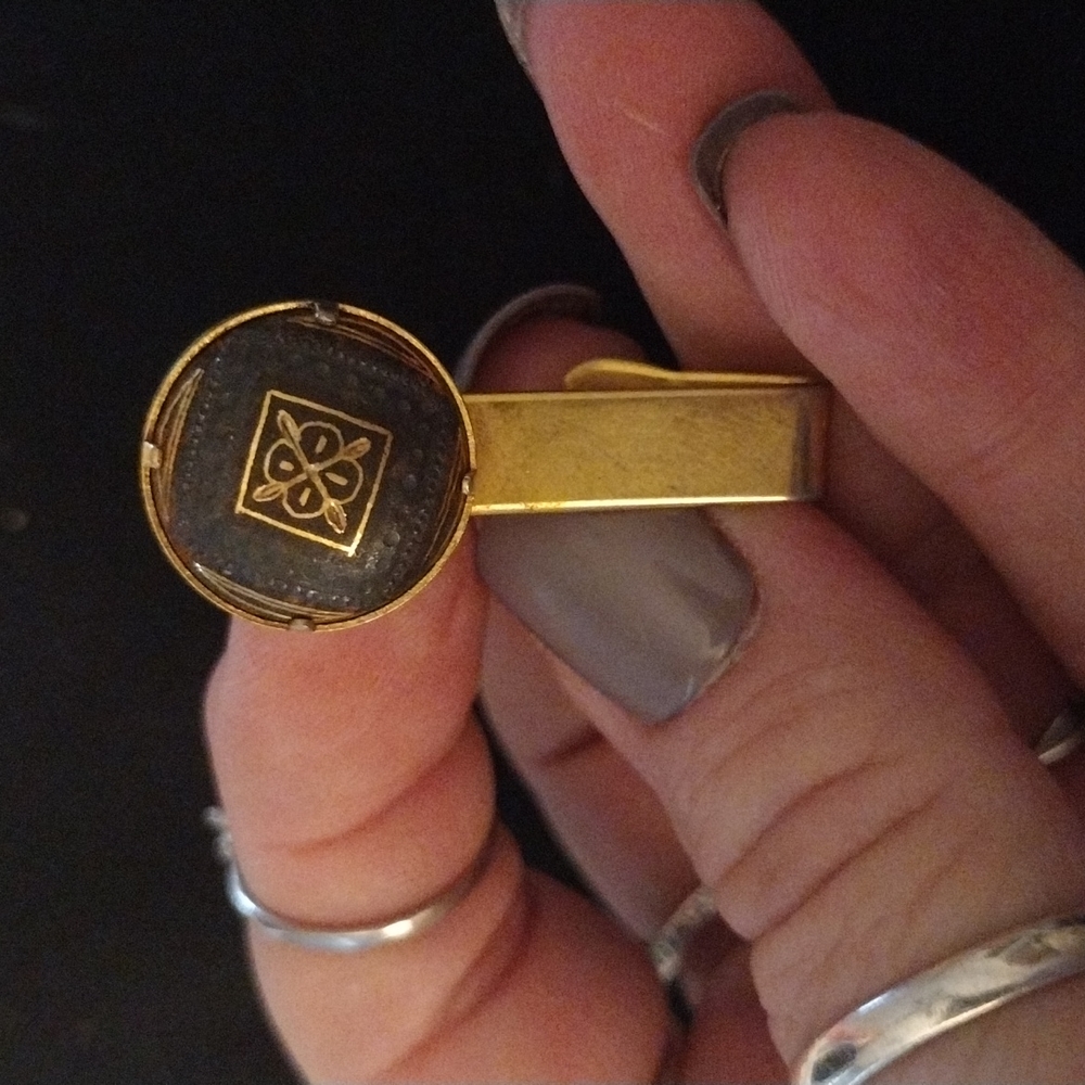 Vintage Damascene Tie Clip